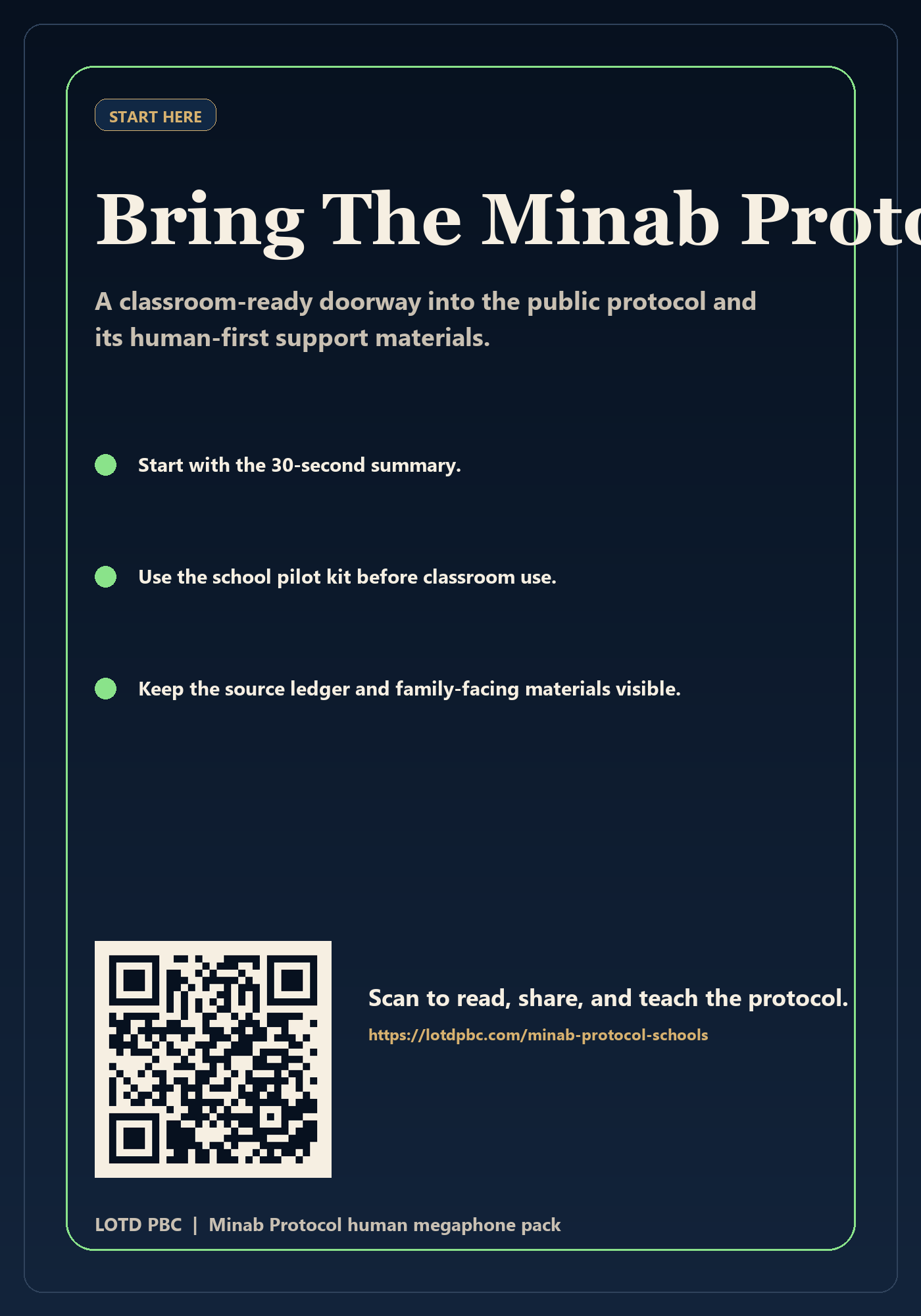 Bring The Minab Protocol Into The Room